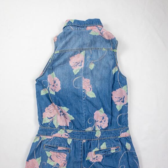 Anthropologie Pins and Needles Blue Jean Printed Floral Romper Womens Medium - Picture 10 of 16